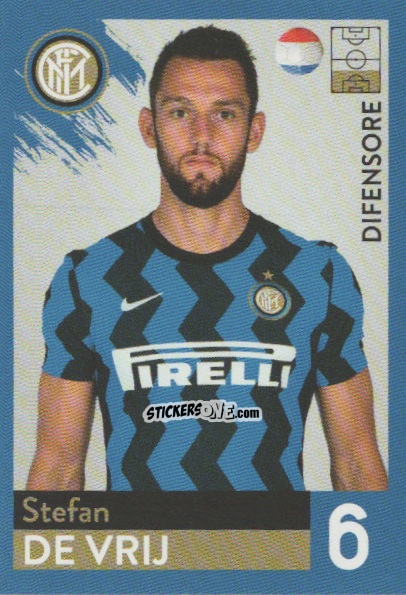 Cromo Stefan De Vrij - F.c. Inter 2020-2021 n. 14 - Euro Publishing