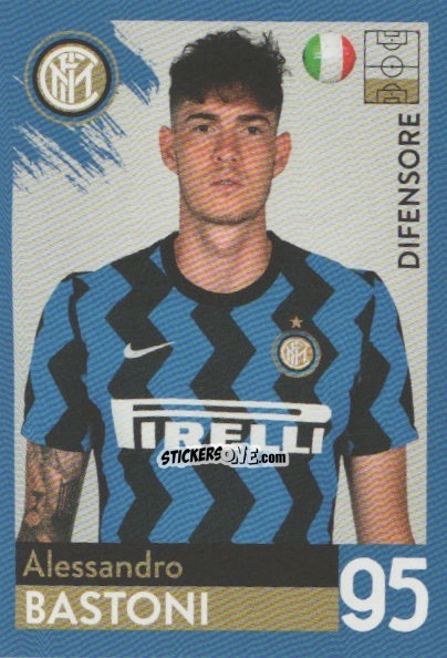 Cromo Alessandro Bastoni - F.c. Inter 2020-2021 n. 20 - Euro Publishing