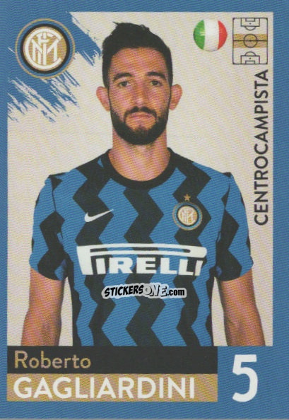 Sticker Roberto Gagliardini - F.c. Inter 2020-2021 n. 22 - Euro Publishing