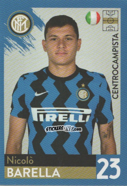 Cromo Nicolò Barella - F.c. Inter 2020-2021 n. 28 - Euro Publishing