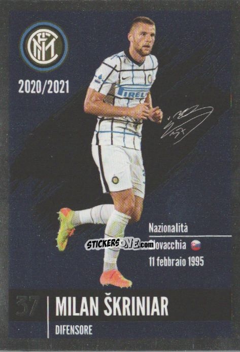 Sticker Skriniar - F.c. Inter 2020-2021 n. I11 - Euro Publishing