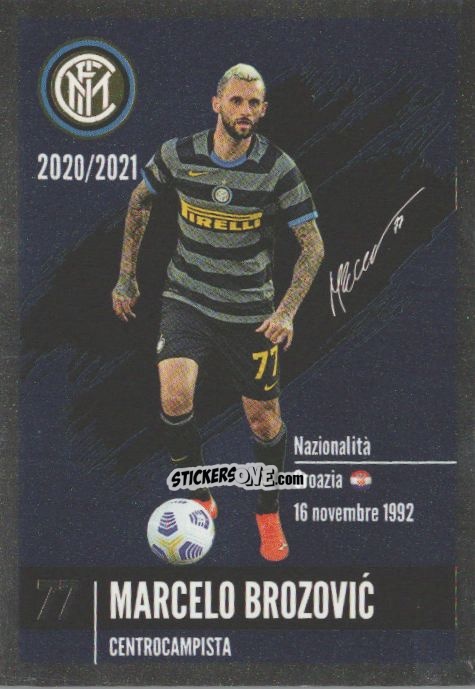 Sticker Brozovic - F.c. Inter 2020-2021 n. I23 - Euro Publishing