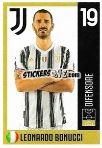 Sticker Leonardo Bonucci - Juventus 2020-2021 n. 17 - Euro Publishing