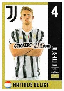 Sticker Matthijs De Ligt - Juventus 2020-2021 n. 20 - Euro Publishing