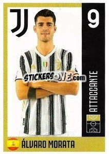 Sticker Alvaro Morata - Juventus 2020-2021 n. 34 - Euro Publishing