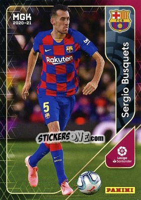 Sticker Sergio Busquets - Liga 2020-2021. Megacracks n. 65 - Panini