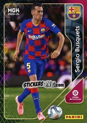 Sticker Sergio Busquets - Liga 2020-2021. Megacracks - Panini