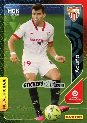 Sticker Acuña - Liga 2020-2021. Megacracks - Panini
