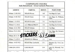 Sticker Campionato 1913/1914 (Puzzle) - Milan Nella Storia Dal 1899 Al 1930 n. 141 - Masters Edizioni