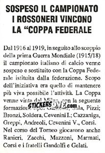 Sticker Rossoneri Vincono la Coppa Federale - Milan Nella Storia Dal 1899 Al 1930 n. 173 - Masters Edizioni