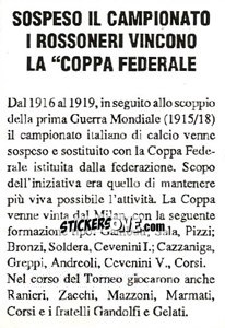 Sticker Rossoneri Vincono la Coppa Federale - Milan Nella Storia Dal 1899 Al 1930 - Masters Edizioni