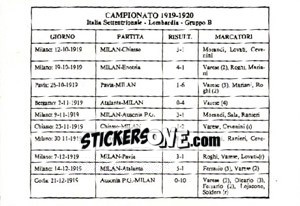 Figurina Campionato 1919/1920