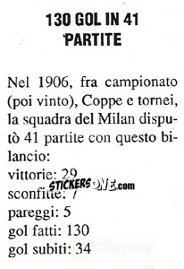 Sticker 130 Gol in 41 Partite - Milan Nella Storia Dal 1899 Al 1930 n. 60 - Masters Edizioni