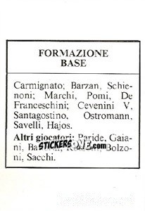 Sticker Formazione Base - Milan Nella Storia Dal 1899 Al 1930 n. 253 - Masters Edizioni