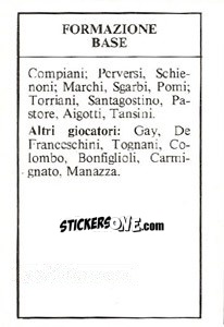 Sticker Formazione Base - Milan Nella Storia Dal 1899 Al 1930 n. 271 - Masters Edizioni