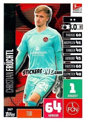Sticker Christian Früchtl - German Football Bundesliga 2020-2021. Match Attax - Topps