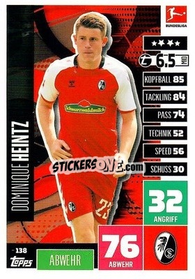Sticker Dominique Heintz - German Football Bundesliga 2020-2021. Match Attax - Topps