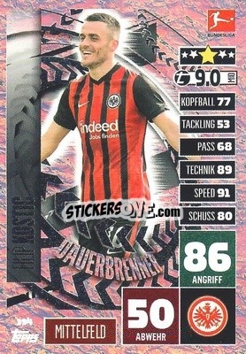 Sticker Filip Kostic - German Football Bundesliga 2020-2021. Match Attax - Topps