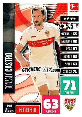 Sticker Gonzalo Castro - German Football Bundesliga 2020-2021. Match Attax - Topps