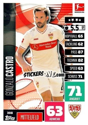 Figurina Gonzalo Castro - German Football Bundesliga 2020-2021. Match Attax - Topps