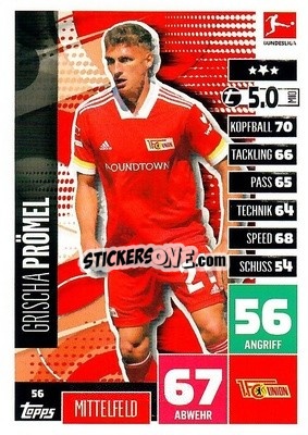 Figurina Grischa Prömel - German Football Bundesliga 2020-2021. Match Attax - Topps