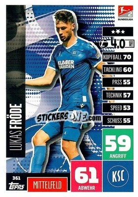 Sticker Lukas Fröde - German Football Bundesliga 2020-2021. Match Attax - Topps