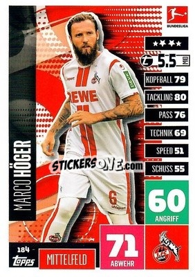 Sticker Marco Höger - German Football Bundesliga 2020-2021. Match Attax - Topps