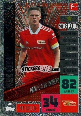 Sticker Marius Bülter - German Football Bundesliga 2020-2021. Match Attax - Topps