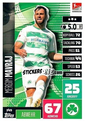 Sticker Mergim Mavraj - German Football Bundesliga 2020-2021. Match Attax - Topps