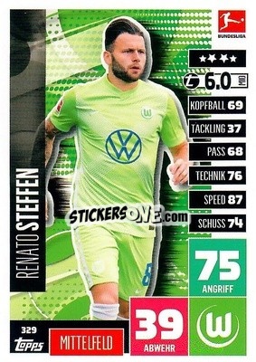 Cromo Renato Steffen - German Football Bundesliga 2020-2021. Match Attax - Topps