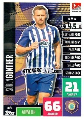 Figurina Sören Gonther - German Football Bundesliga 2020-2021. Match Attax - Topps