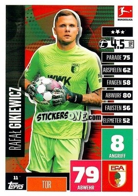 Cromo Rafal Gikiewicz - German Football Bundesliga 2020-2021. Match Attax - Topps