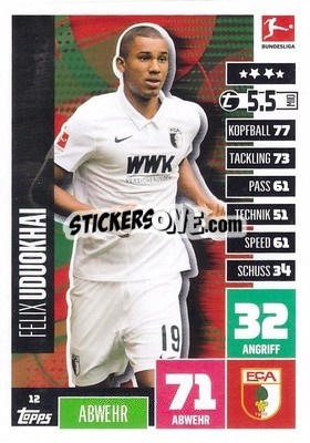 Sticker Felix Uduokhai - German Football Bundesliga 2020-2021. Match Attax - Topps