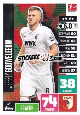 Sticker Jeffrey Gouweleeuw - German Football Bundesliga 2020-2021. Match Attax - Topps