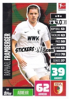 Sticker Raphael Framberger - German Football Bundesliga 2020-2021. Match Attax - Topps