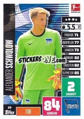 Figurina Alexander Schwolow - German Football Bundesliga 2020-2021. Match Attax - Topps