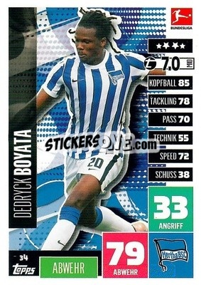 Cromo Dedryck Boyata - German Football Bundesliga 2020-2021. Match Attax - Topps