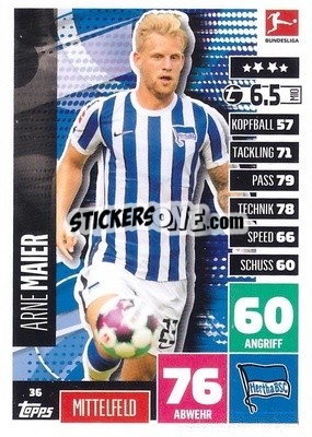 Sticker Arne Maier - German Football Bundesliga 2020-2021. Match Attax - Topps