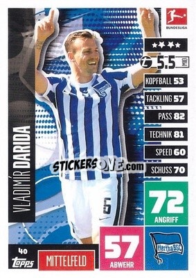 Cromo Vladimir Darida - German Football Bundesliga 2020-2021. Match Attax - Topps