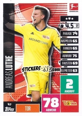 Figurina Andreas Luthe - German Football Bundesliga 2020-2021. Match Attax - Topps