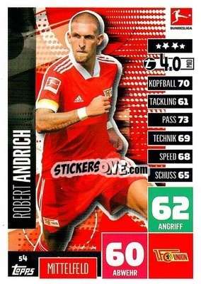 Sticker Robert Andrich - German Football Bundesliga 2020-2021. Match Attax - Topps