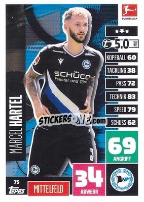 Cromo Marcel Hartel - German Football Bundesliga 2020-2021. Match Attax - Topps