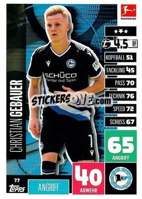 Sticker Christian Gebauer - German Football Bundesliga 2020-2021. Match Attax - Topps