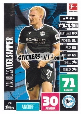 Sticker Andreas Voglsammer - German Football Bundesliga 2020-2021. Match Attax - Topps