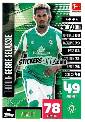 Cromo Theodor Gebre Selassie - German Football Bundesliga 2020-2021. Match Attax - Topps