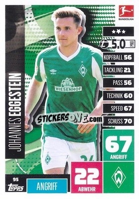 Sticker Johannes Eggestein - German Football Bundesliga 2020-2021. Match Attax - Topps