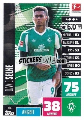 Sticker Davie Selke - German Football Bundesliga 2020-2021. Match Attax - Topps