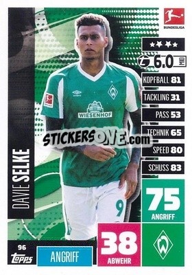 Figurina Davie Selke - German Football Bundesliga 2020-2021. Match Attax - Topps