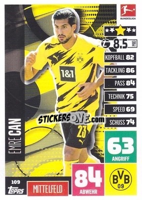 Figurina Emre Can - German Football Bundesliga 2020-2021. Match Attax - Topps