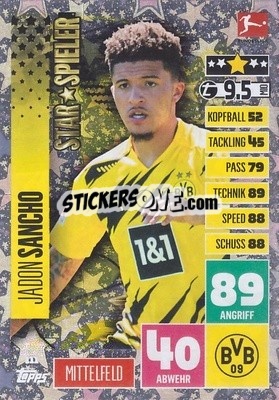 Cromo Jadon Sancho - German Football Bundesliga 2020-2021. Match Attax - Topps